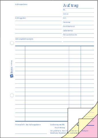 Auftragsbuch Zweckform 1726 DIN A5 hoch 3fach SD 3x40 Blatt