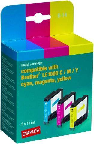 Tintenpatrone für Brother LC1000 cyan magenta gelb Multipack kompatibel
