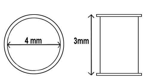 Ösen Nr. 300 3mm lang 4mm Innen-Ø vermessingt VE=1000St.