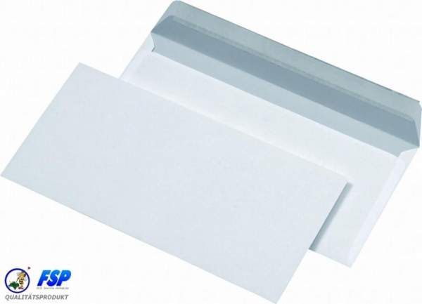 Weiße DIN Lang 110x220mm Briefumschläge ohne Fenster hk (1000 Stück)