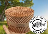 Umweltfreundliches-Verpackungsmaterial-Papier-Luftpolsterfolie-PLP30-50-auf-Rolle-Biobiene-Paper-Bubble-Wrap Umweltfreundliches-Verpackungsmaterial-Papier-Luftpolsterfolie-PLP30-50-auf-Rolle-Biobiene-Paper-Bubble-Wrap