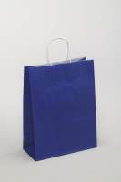 Tragetaschen aus Papier 26+12x35cm Kraftpapier 80g/m² Blau Tragetaschen aus Papier 26+12x35cm Kraftpapier 80g/m² Blau