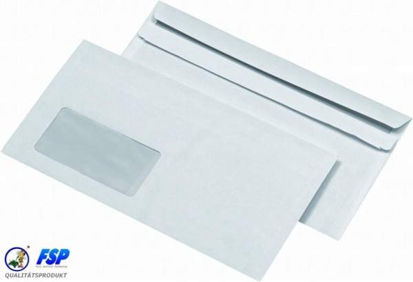 Weiße kompakte 125x235mm Versandtasche mit Fenster sk (1000 Stück)