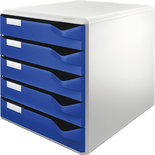 Post-Set Leitz 5280 DIN A4 mit 5 Schubladen lichtgrau blau / 1 St.