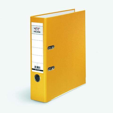 Ordner A4 80mm breit Falken PP-Color PP-kaschiert mit Einsteckrückenschild gelb
