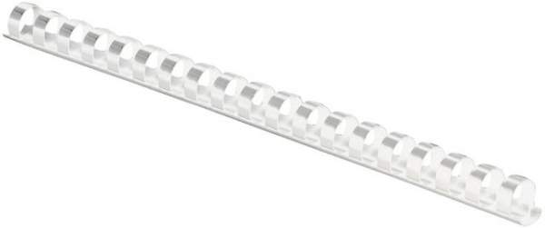 Plastikbinderücken 21 Ringe US-Teilung A4 Ø 10mm weiß 100 St.