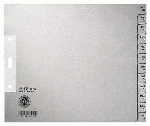 Register Leitz 1230 Dez-Jan A4 Papier 200x240 12 Blatt grau 1 St