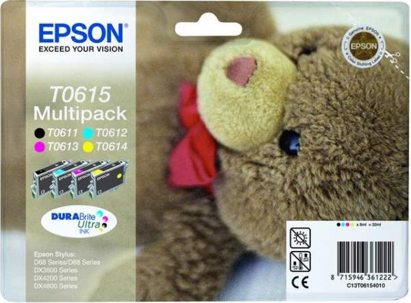 Epson Druckerpatronen Multipack T0615 C13T06154010 4er Pack