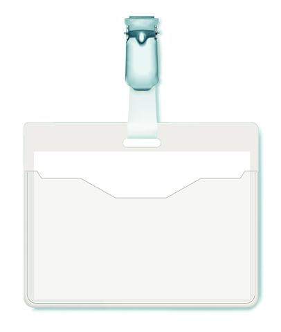 Namensschild 60x90mm mit Clip vorne offen transparent 25 St.