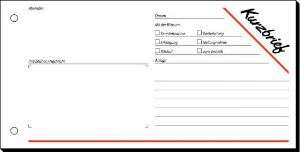 Kurzbrief Sigel F213 1/3 A4 1fach Blaupapier 100 Blatt