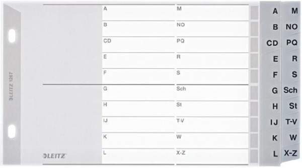 Register A-Z Leitz 1267 A5 quer PP-Folie 20-tlg. grau