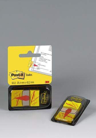 Haftmarker Post-It Index Haftstreifen 25,4x43,2mm mit Symbol Unterschrift gelb