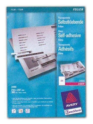 Kopierfolie + Laserfolie Zweckform 3482 A4 transp. sk Pckg=25Bl.