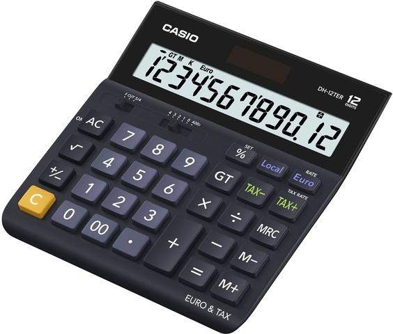 Tischrechner Casio DH-12TER Euro 12-stellig Solar angewinkeltes LCD Display