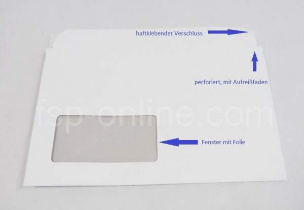 CD-Versandtasche DL mit Fenster links hk u. Aufreißfaden weiss 546510 (10 Stück)