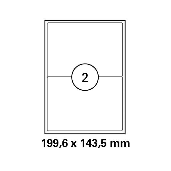 Etiketten 199,6x143,5mm DIN A4 DIN A5