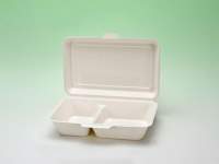 Lunchbox 320x242x34/48mm 2 Fächer kompostierbar Lunchbox 320x242x34/48mm 2 Fächer kompostierbar
