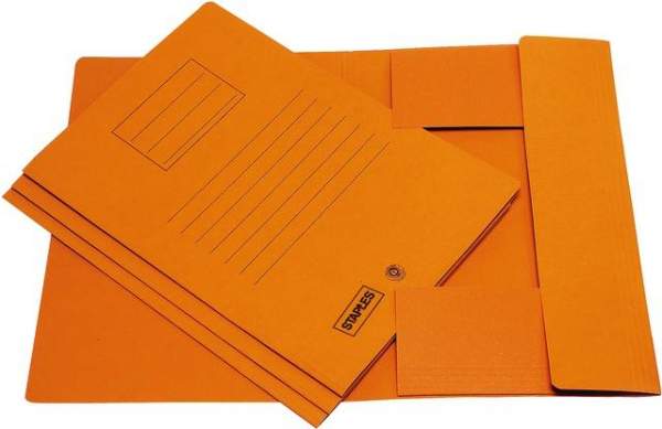 Einschlagmappe Aktenmappe Karton 250g/m² 3 Klappen A4 orange