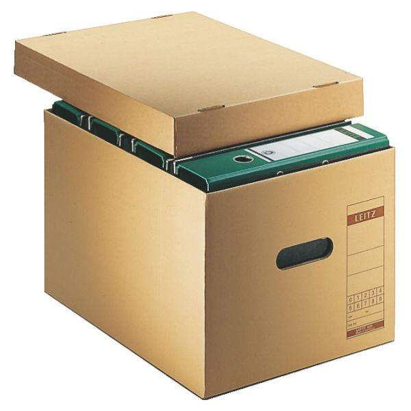 Archivbox Umzugskarton DIN A4 Leitz 6081 mit Deckel mit Grifflöchern 10St
