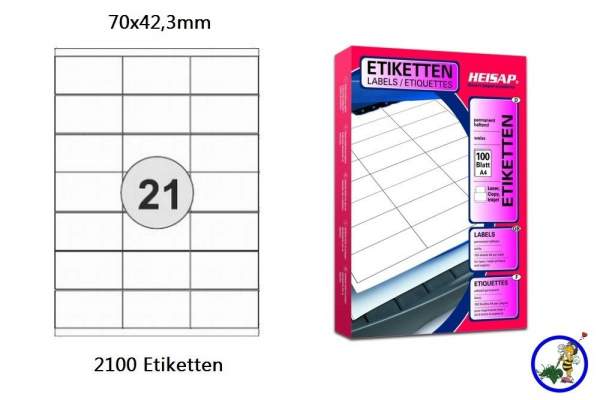 Papier-Etiketten 70x42,3mm DIN A4 