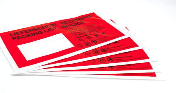 ECOLINE_Versandmaterial_rote_Lieferscheintasche_Ensemble