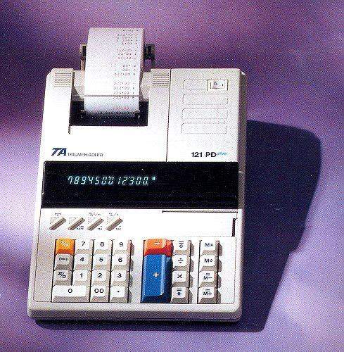Tischrechner Triumph Adler TA121PD plus Eurotaste s/r-Druck