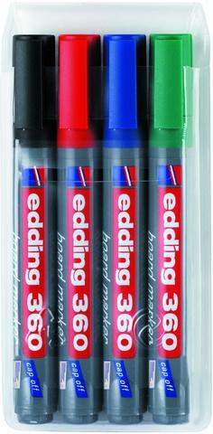 Boardmarker Edding 360 Rsp. 1,5-3 mm 4er Set / 1 Etui