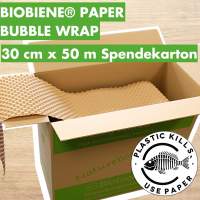 Vorschau: BIOBIENE-PAPER-BUBBLE-WRAP-30cm-50m-Spendekarton Vorschau: BIOBIENE-PAPER-BUBBLE-WRAP-30cm-50m-Spendekarton