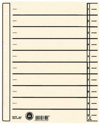 Trennblätter Leitz 1657 A4 chamois Karton 200g/m² Pckg. á 100 Blatt