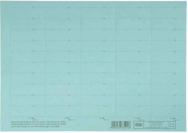 Beschriftungsschilder Elba f. Vertic 1 58 x 18 mm blau Bg.= 50 St.