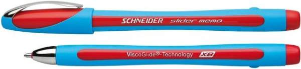 Kugelschreiber Schneider slider memo mit Kappe XB 1,4mm Schreibfarbe rot