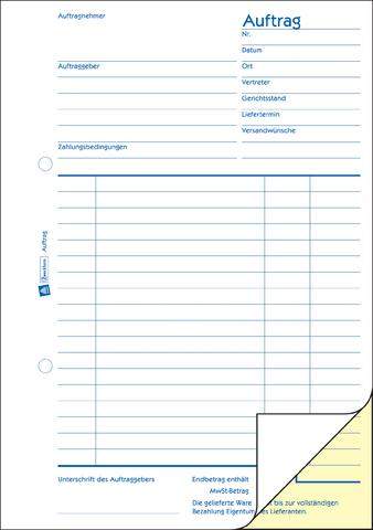 Auftragsbuch Zweckform 1725 A5 hoch 2x40 Blatt sd