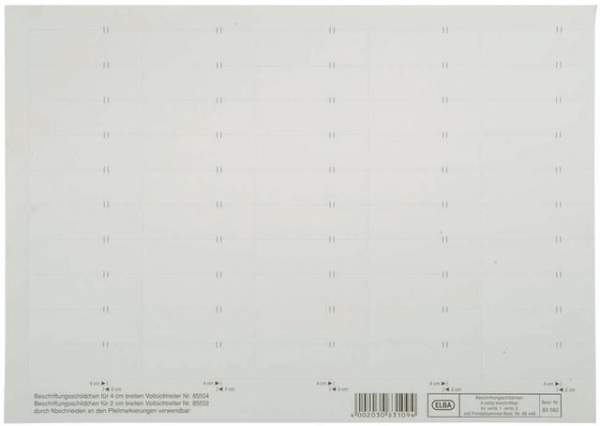 Beschriftungsschilder Elba f. Vertic 1 58 x 18 mm weiß Bg.= 50 St.