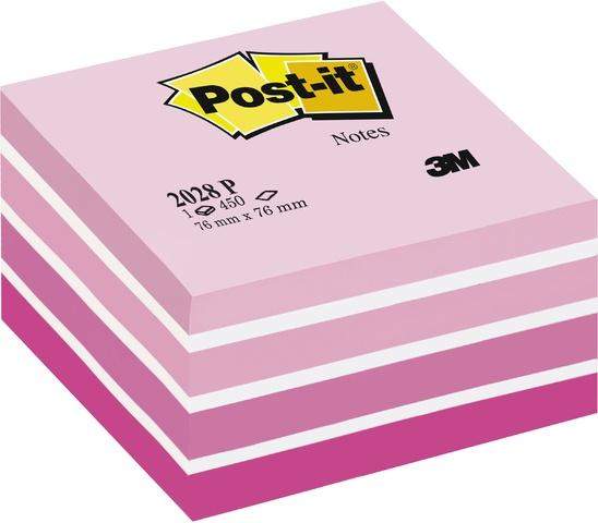 Haftnotiz Block 76x76mm Haftnotizwürfel Post it pastell pink rosa 450 Blatt