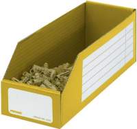 Aufbewahrungsboxen aus Wellpappe 305x100x110 mm gelb Pckg. á 20 St. Aufbewahrungsboxen aus Wellpappe 305x100x110 mm gelb Pckg. á 20 St.