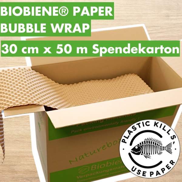 BIOBIENE-PAPER-BUBBLE-WRAP-30cm-50m-Spendekarton