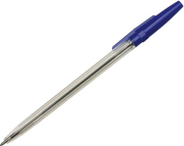 Kugelschreiber mit Kappe Einweg M Schreibfarbe blau