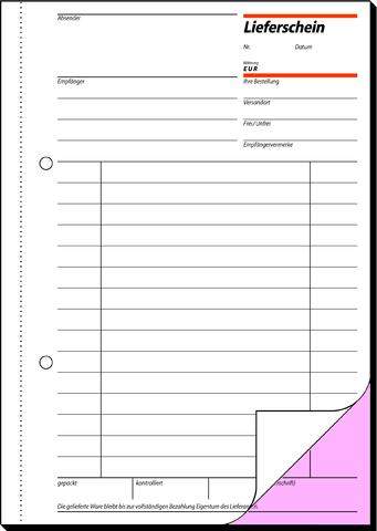 Lieferscheinbuch Sigel Li525 A5 2 x 50 Blatt 2-fach bedruckt