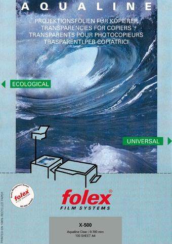 Kopierfolie FOLEX X-500 AQUALINE A4 0,1mm, klar Schachtel á 100 Blatt