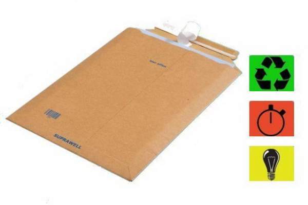 Karton Versandtasche 180x195mm braun