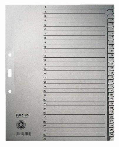 Register Leitz 1231 1-31 A4 Papier 300x240 31 Blatt grau