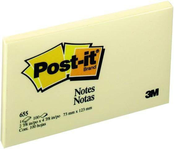 Haftnotizen Post-It 127x76mm gelb Typ 655 (100 Blatt = 1 Block)