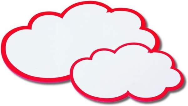 Moderationskarten Wolken 25x42cm 170g/m² weiß/rot Pckg.=20St.