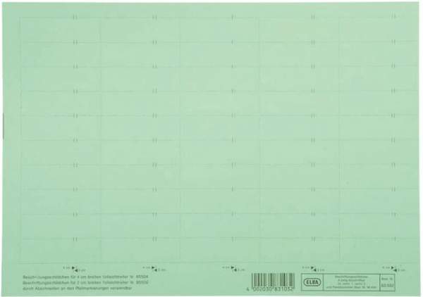 Beschriftungsschilder Elba f. Vertic 1 58 x 18 mm grün Bg.= 50 St.