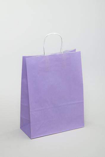 Tragetaschen aus Papier 26+12x35cm Kraftpapier 80g/m² Flieder Lavendel