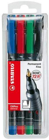 Projektionsschreiber OHP-Stift Stabilo 842 wasserfest 0,7mm 4er Etui
