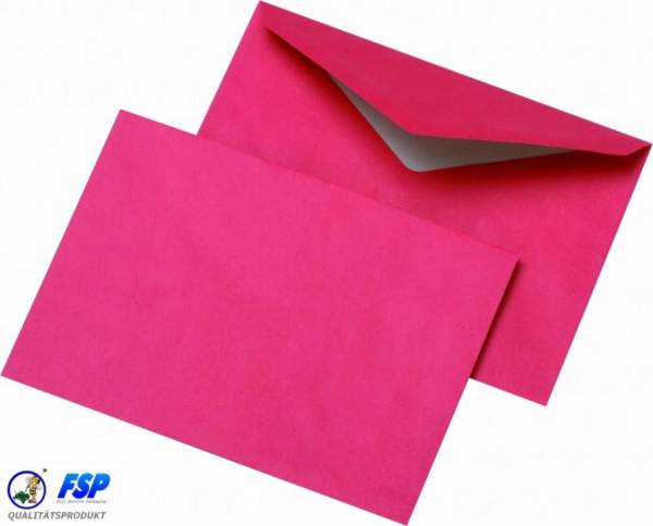 Roter recyclebarer Briefumschlag mit Spitzklappe ohne Fenster Din C6 Maße: 114x162mm nassklebend. Verpackungseinheit (VE) = 1000Stk.
