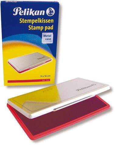 Stempelkissen Metall 9 x 16 cm Pelikan rot / 1 Stück